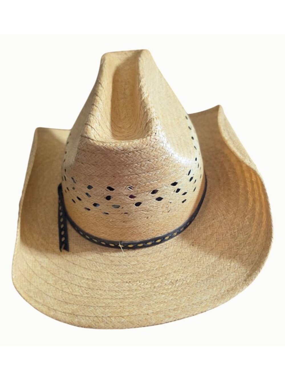 Vintage Goorin of California "Nugget" Straw Cowboy Hat Vented Medium Size 7 USA - Picture 5 of 10